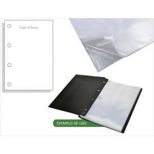 Envelope Plastico A4 4furos Medio 0,12 230x310mm-071366-21463