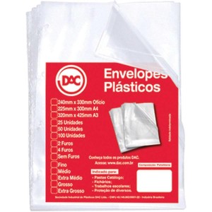 Envelope Plastico Oficio 4furos Grosso 0,15mm-070810-16952