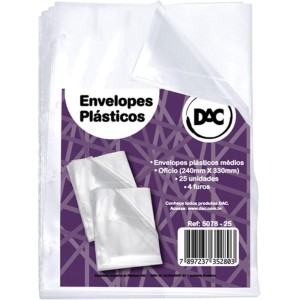 Envelope Plastico Oficio 4furos Medio 0,10mm-046358-65000