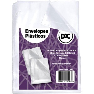 Envelope Plastico Oficio 4furos Medio 0,10mm-046359-56817