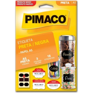 Etiqueta A5 A5 Preta 3fls 50x65mm C/18 Eti-089972-92139