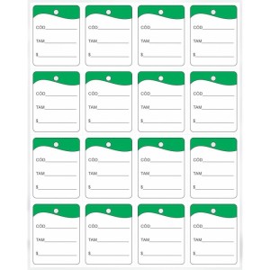 Etiqueta Para Marcacao Tag 30x38mm Cartao Verde