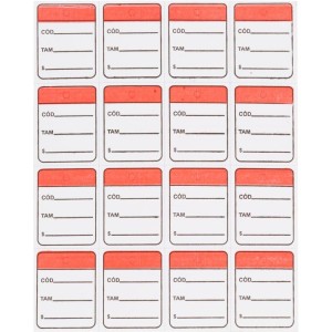 Etiqueta Para Marcacao Tag 30x38mm Cartao Vermelho