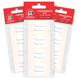 Etiqueta Para Presente De/para Redonda Preta/branca-055538-66721