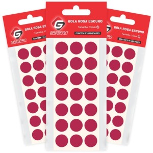 Etiqueta Redonda Rosa Escura 15mm. C/210 Etiq.-055541-78016