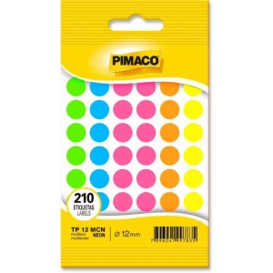 Etiqueta Redonda Tp-12 Neon Sort. 12mm