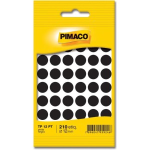 Etiqueta Redonda Tp-12 Preta Redonda 12mm-089596-70241