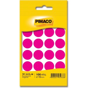 Etiqueta Redonda Tp-19 Magenta Fluor 19mm