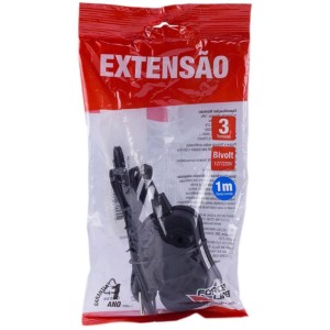 Extensao Eletrica Bipolar 1m 3 Tomadas Slim Pt-090541-58421