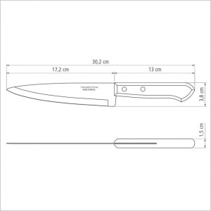 Faca Dynamic Inox 7 Cabo Madeira-109089-60612