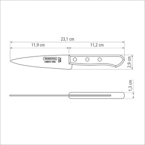 Faca Peixeira Carbono 5 Cabo Madeir-109091-40664