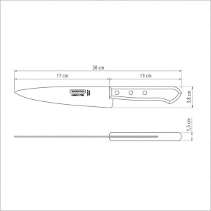 Faca Peixeira Carbono 7 Cabo Madeir-109093-53523