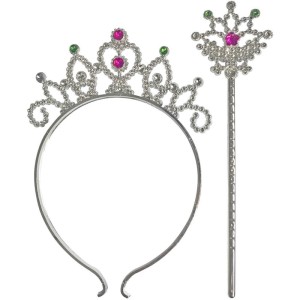 Fantasia Acessorio Tiara Coroa E Varinha Encantad-107572-34747