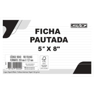 Ficha Pautada 5x8 12,7x20,3cm-107724-49909