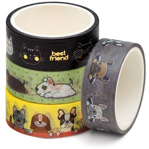 Fita Adesiva Decorada Washi Tape 15x3 Pets C/6 Mod.-093822-62757