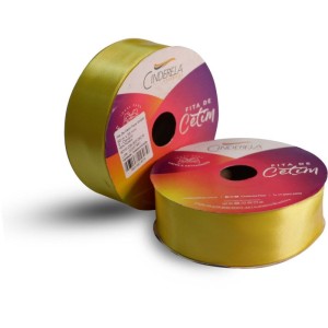 Fita De Cetim 38mm 50m. Amarelo Canario-097058-14298