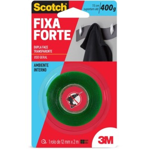 Fita Fixa Forte Silicone Transp/verde 12mmx2m-052458-63463