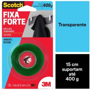 Fita Fixa Forte Silicone Transp/verde 12mmx2m-052458-99178