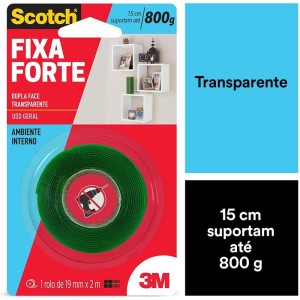 Fita Fixa Forte Silicone Transp/verde 19mmx2m-052459-25641