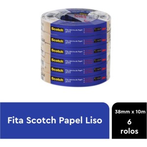 Fita Para Empacotamento Papel Liso 3777 38mmx10m Marr.-027399-58834