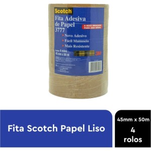 Fita Para Empacotamento Papel Liso 3777 45mmx50m Marr.-029062-13935