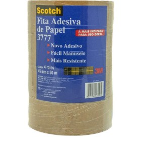 Fita Para Empacotamento Papel Liso 3777 45mmx50m Marr.-029062-43618