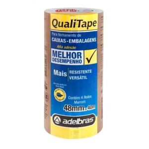 Fita Para Empacotamento Qualitape 48mmx40m. Marrom-033914-30391