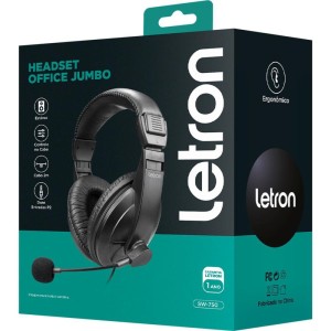 Fone De Ouvido Com Microfone Letron Headset Office Jumbo Pt-101870-19286