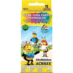 Giz De Cera Curto 12 Cores Triangular-013186-62642