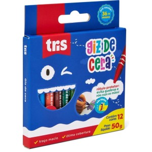 Giz De Cera Fino Tris 12 Cores-103137-50897