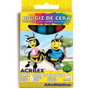 Giz De Cera Gizao 06 Cores Big Giz-005522-72468