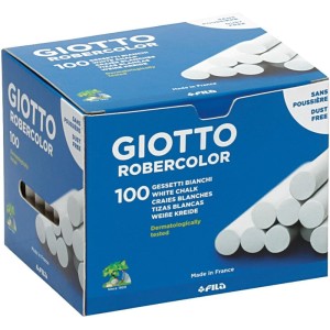 Giz Escolar Plastificado Giotto Branco C/100-103128-22501