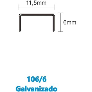 Grampo Para Grampeador 106/6 Galvanizado 2500 Grampos-105681-78277