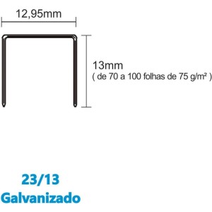 Grampo Para Grampeador 23/13 Galvanizado 1000 Grampos-105679-67535