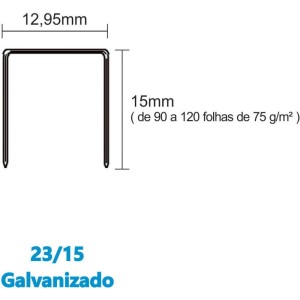 Grampo Para Grampeador 23/15 Galvanizado 1000 Grampos-105680-16552