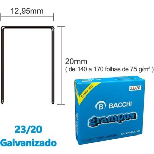 Grampo Para Grampeador 23/20 Aco 1000 Grampos-003382-33535