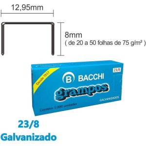 Grampo Para Grampeador 23/8 Galvanizado 5000 Grampos-003376-25413