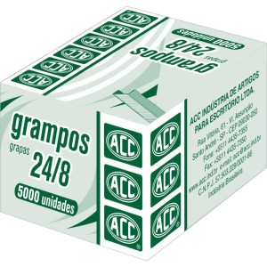 Grampo Para Grampeador 24/8 Galvanizados 5000 Grampos-106948-30241