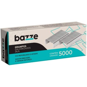 Grampo Para Grampeador 26/6 Bazze Galvanizado C/5000-091908-32583