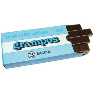 Grampo Para Grampeador 26/6 Cobreado 5000 Grampos-002382-45015