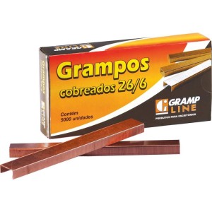 Grampo Para Grampeador 26/6 Cobreado 5000 Grampos-012792-34200