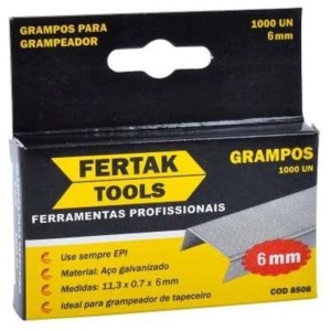 Grampo Para Grampeador 6mm Galvazinado C/1000 Grampos-093434-30908