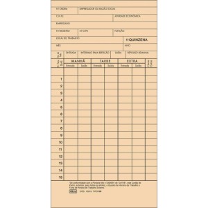 Impresso Cartao De Ponto Mensal Palha 86x180mm-002424-12606