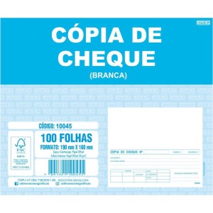 Impresso Copia De Cheque Branco 100 Folhas 160x190mm