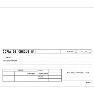 Impresso Copia De Cheque Branco 100 Folhas 160x190mm-109512-95833