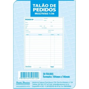 Impresso Talao De Pedido 1/36 2 Vias 50 Folhas-087190-15842