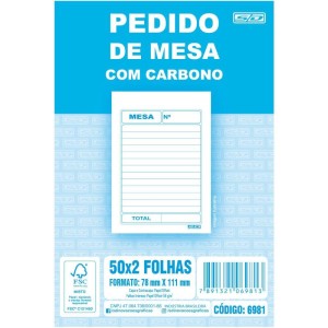 Impresso Talao De Pedido Mesa 2 Vias 50 Folhas Carbono-109517-79031