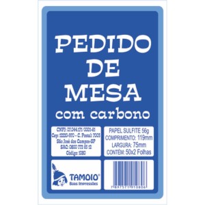 Impresso Talao De Pedido Mesa 2 Vias 50 Folhas Carbono-063064-48789