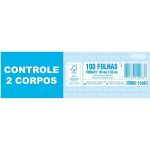 Impresso Talao Controle 2 Corpos 100f. 5x14-109513-28633