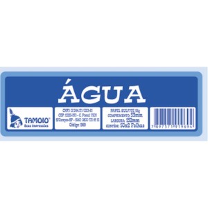 Impresso Talao Ficha Agua 50x2 53mmx152mm-039791-68438